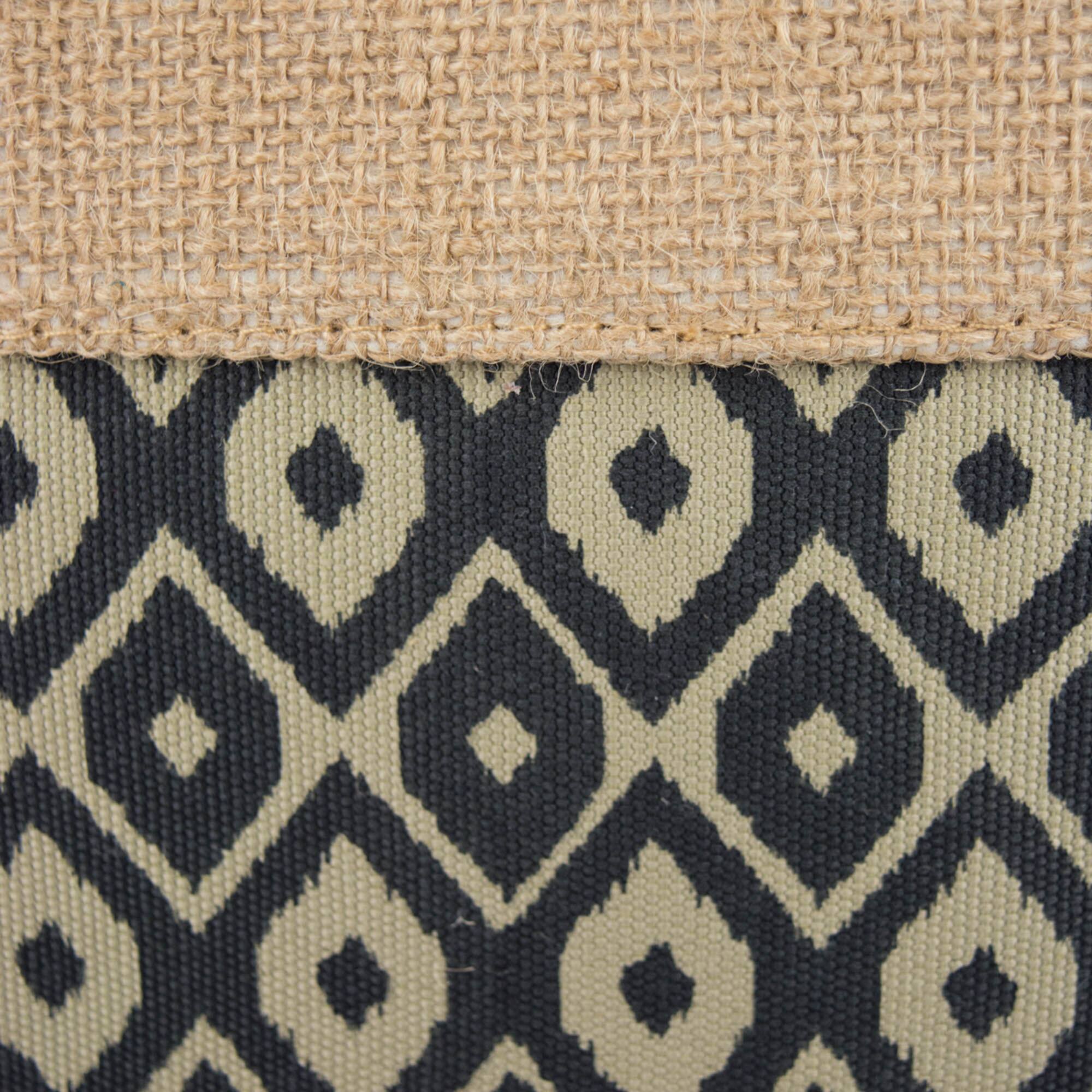 DII® 9" Black Ikat Rectangle Burlap Bin